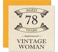 Tarjetas vintage de 78 cumpleaños para mujeres, 78 años, divertida tarjeta de cumpleaños para mamá, hermana, esposa, abuela, abuela, tía, 145 mm, tarjetas de felicitación para mujer, tarjeta 78