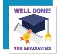 Tarjetas Well Done - Tarjetas de felicitación de graduación - Graduado, regalos de buena suerte, tarjeta escolar GCSE Uni, tarjetas de felicitación de buena suerte de 145 mm para estudiantes, amigos,