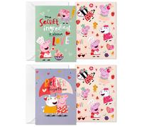 Tarjetas y pegatinas de San Valent n de Peppa Pig de Hallmark para ni os en edad escolar (24 tarjetas para el aula con sobres)
