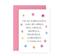 Tarjetas y sobres de cumpleaños para mi mejor amiga - Feliz cumpleaños a mi increíble y fabulosa amiga - Tarjetas de felicitación para mujeres, mejores amigas, compañeras de trabajo