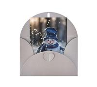 Tarjetas y sobres en blanco con estampado de muñeco de nieve, diseños únicos perfectos para festivales, invitaciones