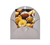 Tarjetas y sobres en blanco con estampado de patatas de jardín, diseños únicos perfectos para festivales, invitaciones