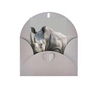 Tarjetas y sobres en blanco con estampado de rinoceronte animal, diseños únicos perfectos para festivales, invitaciones