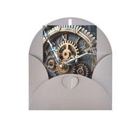 Tarjetas y sobres en blanco con impresión de equipo de reloj, diseños únicos perfectos para festivales, invitaciones