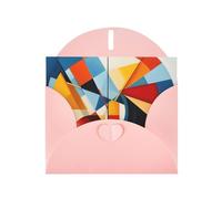 Tarjetas y sobres en blanco de arte abstracto de 5 x 6 pulgadas para invitaciones de cumpleaños de boda y todas las ocasiones