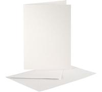 Tarjetas y sobres nacarados, tamaño de tarjeta 10,5 x 15 cm, tamaño sobre 11,5 x 16,5 cm, color crema, 10 juegos