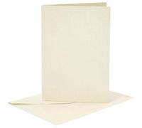 Tarjetas y Sobres, tamaño de la tarjeta 10,5x15 cm, sobre tamaño 11,5x16,5 cm, blanquecino, nácar, 4sets