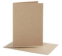 Tarjetas y sobres, tamaño de tarjeta 10,5x15 cm, tamaño sobre 11,5x16,5 cm, natural, 10 juegos