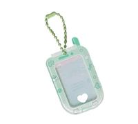 Tarjetero acrílico con forma de teléfono de dibujos animados para mujer, cartera de acrílico de 2,5 cm, llavero de fotos de ídolo pequeño, organizador de tarjetas, Green, Talla única
