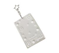 Tarjetero acrílico transparente de 3 pulgadas con llavero extraíble, impermeable, protector de fotos para coleccionistas, protector transparente con correa