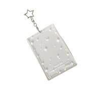 Tarjetero acrílico transparente de 3 pulgadas con llavero extraíble, impermeable, protector de fotos para coleccionistas, protector transparente con correa