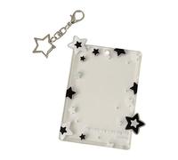 Tarjetero acrílico transparente de 3 pulgadas con llavero extraíble, impermeable, protector de fotos para coleccionistas, protector acrílico