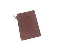 Tarjetero con diseño de Nombre Personalizado y Cremallera Cuero, Monedero Informal Negocios(D-Wine)