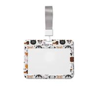 Tarjetero con impresión de cara de gato y perro, diseño de labrador, diseño de bulldog, beagle, labrador, para uso diario, ligero, impermeable, transparente, oficina, conferencias