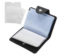 Tarjetero con Protección RFID para 24 Tarjetas - Cartera Protectora para Hombre y Mujer - Negro, Juego de 6