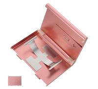 Tarjetero de Acero Inoxidable Expulsión Deslizante Rosa | Acabado Cepillado, Superficie Resistente a Rayas y Huellas, Uso en Oficina y Banco, Acceso Suave