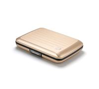 Tarjetero de Aluminio con Cierre metálico, protección RFID contra el fraude y la desmagnetización, Cartera compacta, Modelo Smart Case Oslo (Aluminio Rose Gold)