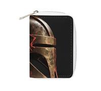 Tarjetero de cuero con diseño de casco de guerrero espartano, tarjetero de gran capacidad, pequeño y cómodo, fácil de poner en bolsillos, bolsas de mano, mochilas, etc. Satisface tus prácticas