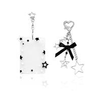 Tarjetero De Estrella De Acrílico De 1 Pieza, Llavero De Lazo De Estrella De 1 Pieza, Tarjetero con Foto De Ídolo, Estuche Protector Polaroid, Cole De Bolsa De Plata.
