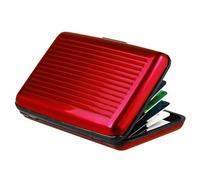 Tarjetero de metal con bloqueo para tarjetas de crédito, funda protectora para tarjetas de crédito, para hombres o mujeres, Red, Talla única