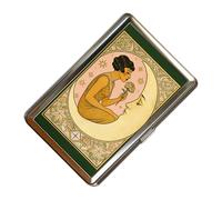 Tarjetero de metal para tarjetas de crédito, vintage delgada antirrobo, soporte para tarjetas de visita, de metal, para recibos, dinero en efectivo, mujeres, hombres, madre, novia, viajes