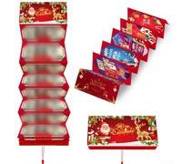 Tarjetero de Navidad con 10 ranuras para dinero en efectivo y tarjetas de regalo, perfecto para sorpresas de fiesta y organización de eventos festivos (rojo)