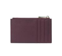 Tarjetero de piel auténtica, 2 unidades, tarjetero de piel con cremallera, varios colores, ultrafino, monedero para mujeres pequeñas y tarjetas de crédito, Burgundy, One Size, Clásico