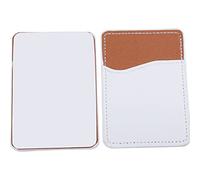 Tarjetero de piel sintética para teléfono celular con adhesivo y cartera de crédito, White