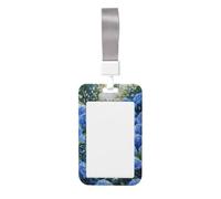 Tarjetero de plástico duro con diseño de hortensias azules para mujer, diseño de flores, para lectura, para enfermeras, oficina