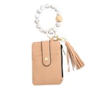 Tarjetero de pulsera, cartera de piel sintética bohemia, bonito tarjetero, soporte protector para tarjetas de autobús, tarjeta de identidad, Khaki, Refer to description, Unisex