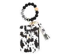 Tarjetero de pulsera de piel sintética | Soporte protector de tarjetas portátil con cordón para tarjetas de autobús, tarjeta de identidad, negro y , Refer to description, Unisex