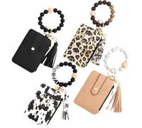 Tarjetero de pulsera, soporte protector portátil para tarjetas, tarjetero bohemio con borlas, cartera con cordón para autobús y tarjetas de identidad, Todos