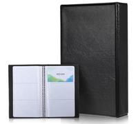 Tarjetero de PVC transparente para 300 tarjetas, ahorra espacio, versátil, para guardar tarjetas de visita, tarjetas de fidelización, tarjetas de crédito, etc., color negro