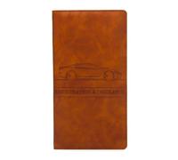 Tarjetero de registro y seguro - organizador de documentos para automóvil de cuero resistente y elegante | Maletín para tarjetas Licencia de coche Contrato de seguro Home Office Viagg, marrón