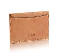 Tarjetero delgado de cuero, funda delgada para identificación, cartera pequeña para tarjetas de crédito para hombres y mujeres, Anilina Leather Tan, Talla única, Vintage