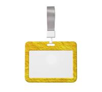 Tarjetero deslizante de plástico duro con textura de fieltro, color amarillo limón, protector de etiqueta de nombre para enfermeras y oficina