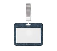 Tarjetero deslizante de plástico duro con textura de fieltro, color azul pizarra, protector de etiqueta de nombre para enfermeras y oficina