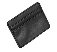 Tarjetero Durable Práctico para Hombres y Mujeres, Tarjetero Compacto de Cuero PU con Ranura para Fotos, 7,5 X 10 Cm (Black)