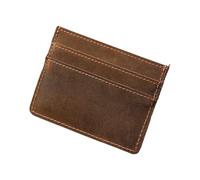 Tarjetero esencial de piel sintética con capacidad para múltiples tarjetas para viajes de negocios y desplazamientos, Marrón claro, As the pic show