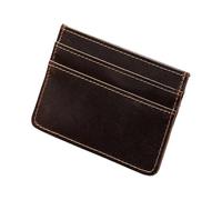 Tarjetero esencial de piel sintética con capacidad para múltiples tarjetas para viajes de negocios y desplazamientos, Café Oscuro, As the pic show