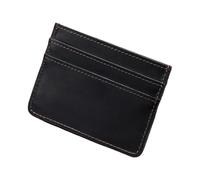 Tarjetero esencial de piel sintética con capacidad para múltiples tarjetas para viajes de negocios y desplazamientos, Negro, As the pic show