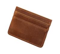 Tarjetero esencial de piel sintética con capacidad para múltiples tarjetas para viajes de negocios y desplazamientos, Marrón, As the pic show