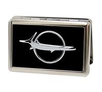 Tarjetero grande con emblema de Barracuda, color negro y plateado