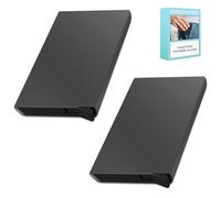Tarjetero Hombre Mujer Tarjetas credito 2 Piezas Aluminio con Sistema RFID Bloqueo Protector de Tarjetas Anti fraude Anti contactless Fino Negro