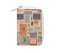 Tarjetero impreso de cuero de moda, tarjetero de gran capacidad, pequeño y cómodo, fácil de poner en bolsillos, bolsas de mano, mochilas, etc. Satisface tus prácticas necesidades de almacenamiento