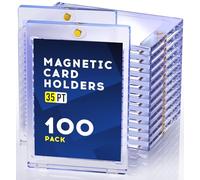 Tarjetero magnético de 100 quilates, soporte para tarjetas de un solo toque, protectores U-V de plástico duro para tarjetas de intercambio, funda magnética, deportes, juegos, fútbol, béisbol, soporte