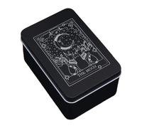 Tarjetero místico - Unidad de almacenamiento de hierro vintage, caja de recuerdos con diseño Astro, carcasa protectora robusta de Oracle | Bandejas de viaje seguras Adivinación Decoración de
