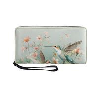 Tarjetero Mujer Colibrí Verde Piel Billetera Bolso Mujer Monedero Carteira Multiple Slots Compartments Cartera Bolsa Pequeña Wallet with Zipper Carteras Grande Cartera 11x20cm/2 Pieza