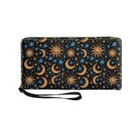 Tarjetero Mujer Estrella Luna Amarilla Piel Billetera Bolso Mujer Monedero Carteira Multiple Slots Compartments Cartera Bolsa Pequeña Wallet with Zipper Carteras Grande Cartera 11x20cm/3 Pieza