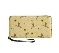 Tarjetero Mujer Flores Amarillas Animales Piel Billetera Bolso Mujer Monedero Carteira Multiple Slots Compartments Cartera Bolsa Pequeña Wallet with Zipper Carteras Grande Cartera 11x20cm/1 Pieza